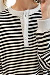 Striped Dropped Shoulder Long Sleeve Sweatshirt