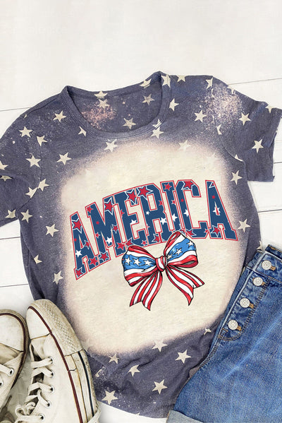 AMERICA Round Neck Short Sleeve T-Shirt