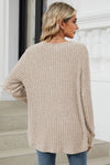 Ribbed Button Up Long Sleeve Cardigan