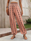 Tied Printed High Waist Pants