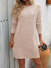 Mandy Striped Round Neck Long Sleeve Mini Dress