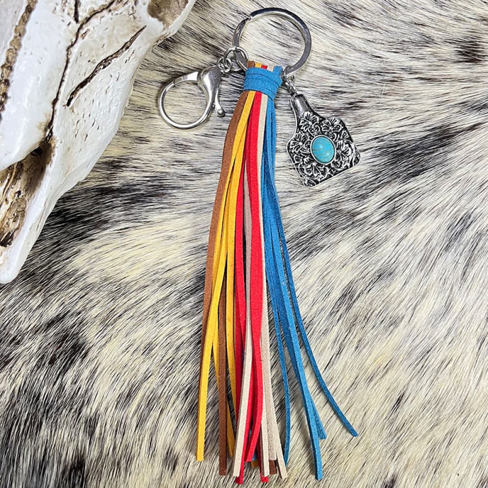 Turquoise Keychain with Tassel