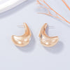 Alloy Rhinestone C-Hoop Earrings