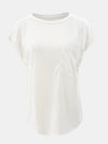 Full Size Round Neck Cap Sleeve T-Shirt