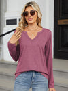 Notched Long Sleeve T-Shirt