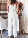 Full Size Smocked Spaghetti Strap Wide Leg Jumpsuit