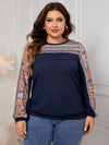 Plus Size Printed Long Sleeve Sweatshirt