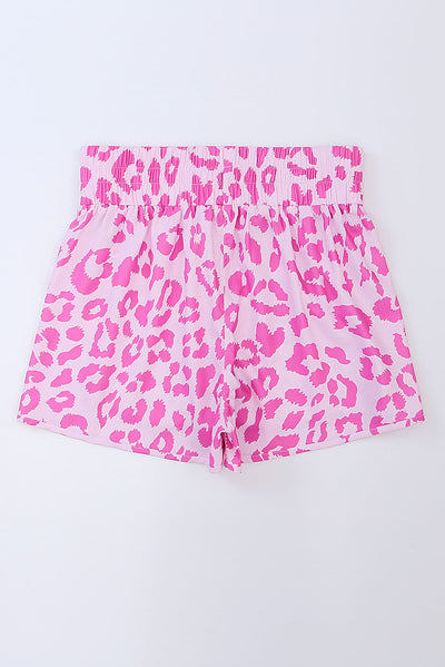 Leopard Elastic Waist Shorts