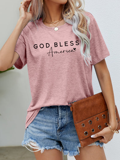 GOD BLESS AMERICA Graphic Short Sleeve Tee