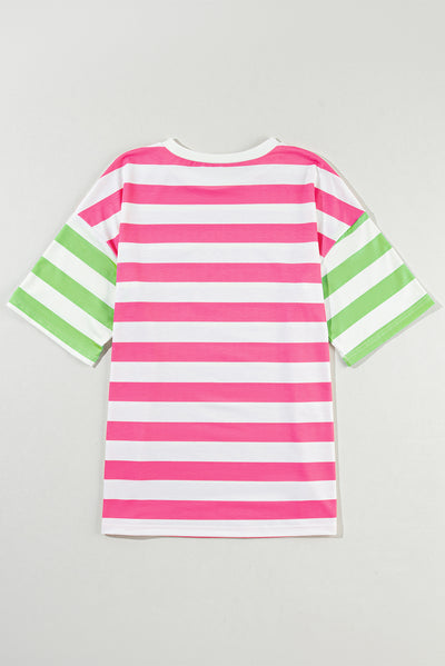 Striped Round Neck Half Sleeve T-Shirt