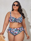 Plus Size Printed Wide Strap Two-Piece Swim Set