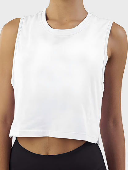 Round Neck Cropped Tank