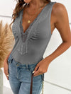 Full Size Lace Detail V-Neck Tank