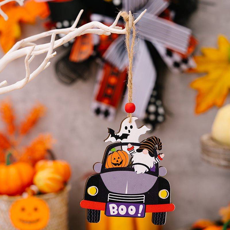 4-Piece Halloween Element Car-Shape Hanging Widgets