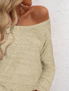 Full Size Heathered Long Sleeve Top