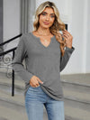 Notched Long Sleeve T-Shirt