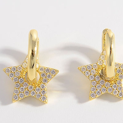 925 Sterling Silver Zircon Star Earrings