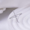 925 Sterling Silver Moissanite Crisscross Ring