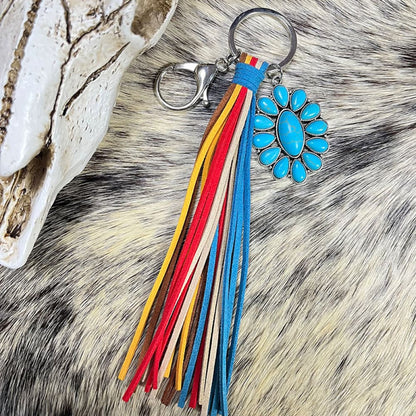 Turquoise Keychain with Tassel