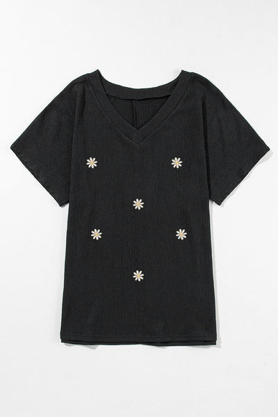 Daisy V-Neck Short Sleeve T-Shirt