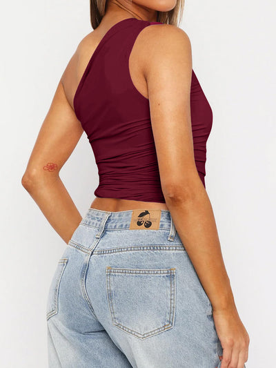 Ruched One Shoulder Tank