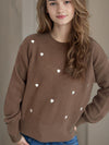 Heart Round Neck Long Sleeve Sweater