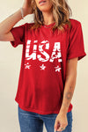 USA Round Neck Short Sleeve T-Shirt