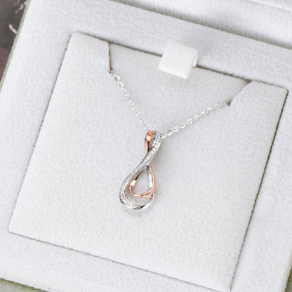 925 Sterling Silver Inlaid Moissanite Infinity Pendant Necklace