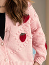 Strawberry Button Down Long Sleeve Cardigan