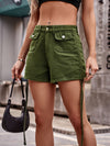 Drawstring Denim Shorts with Pockets