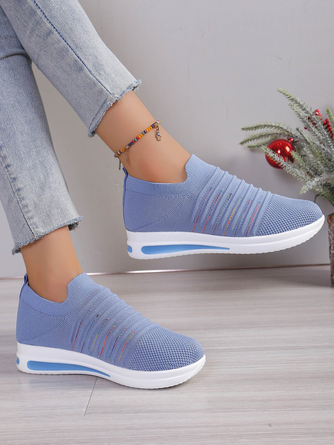 Breathable Mesh Wedge Sneakers