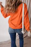 Letter Round Neck Long Sleeve Sweatshirt