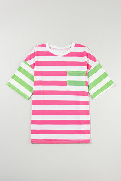 Striped Round Neck Half Sleeve T-Shirt