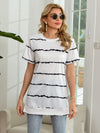 Striped Round Neck Short Sleeve T-Shirt