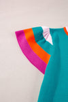 Color Block Round Neck Knit Top