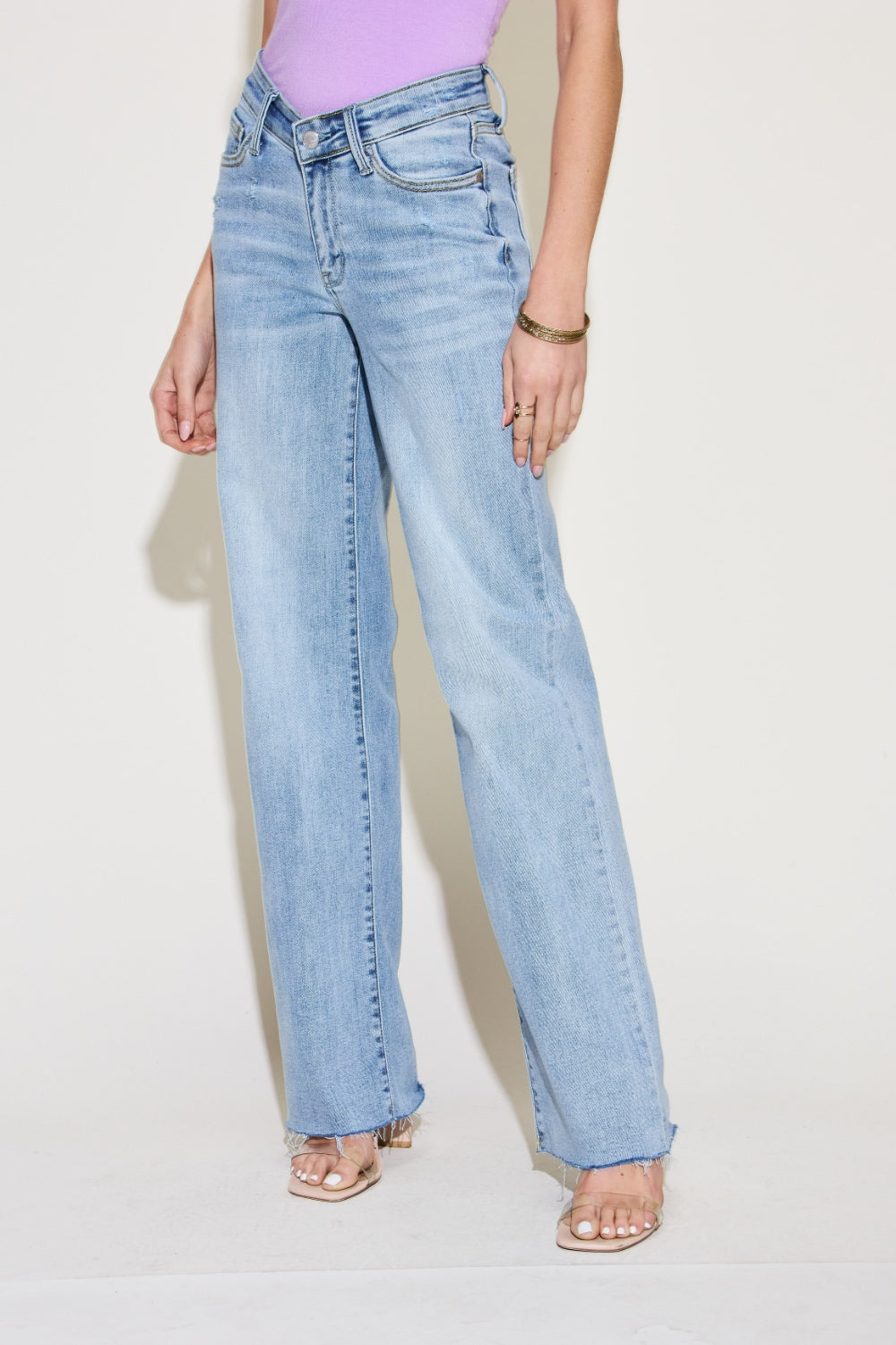 Judy Blue Full Size V Front Waistband Straight Jeans