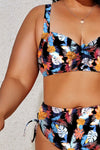 Plus Size Printed Wide Strap Two-Piece Swim Set