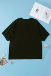 Plus Size Star Round Neck Half Sleeve T-Shirt