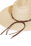 Fame Rope Strap Wide Brim Weave Hat