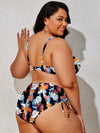 Plus Size Printed Wide Strap Two-Piece Swim Set