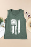 US Flag V-Neck Tank